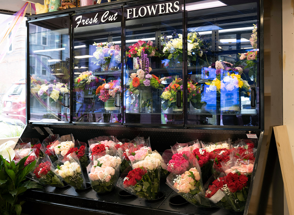 "Fresh Cut Flowers," boasts the large cooler beside our front door